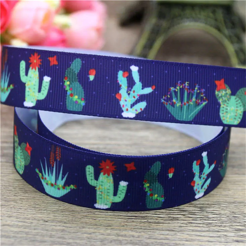 

DHK 5yards cactus flamingo bird christ printed grosgrain Ribbon Accessory hairbow headwear decoration Wholesale OEM DIY E1549