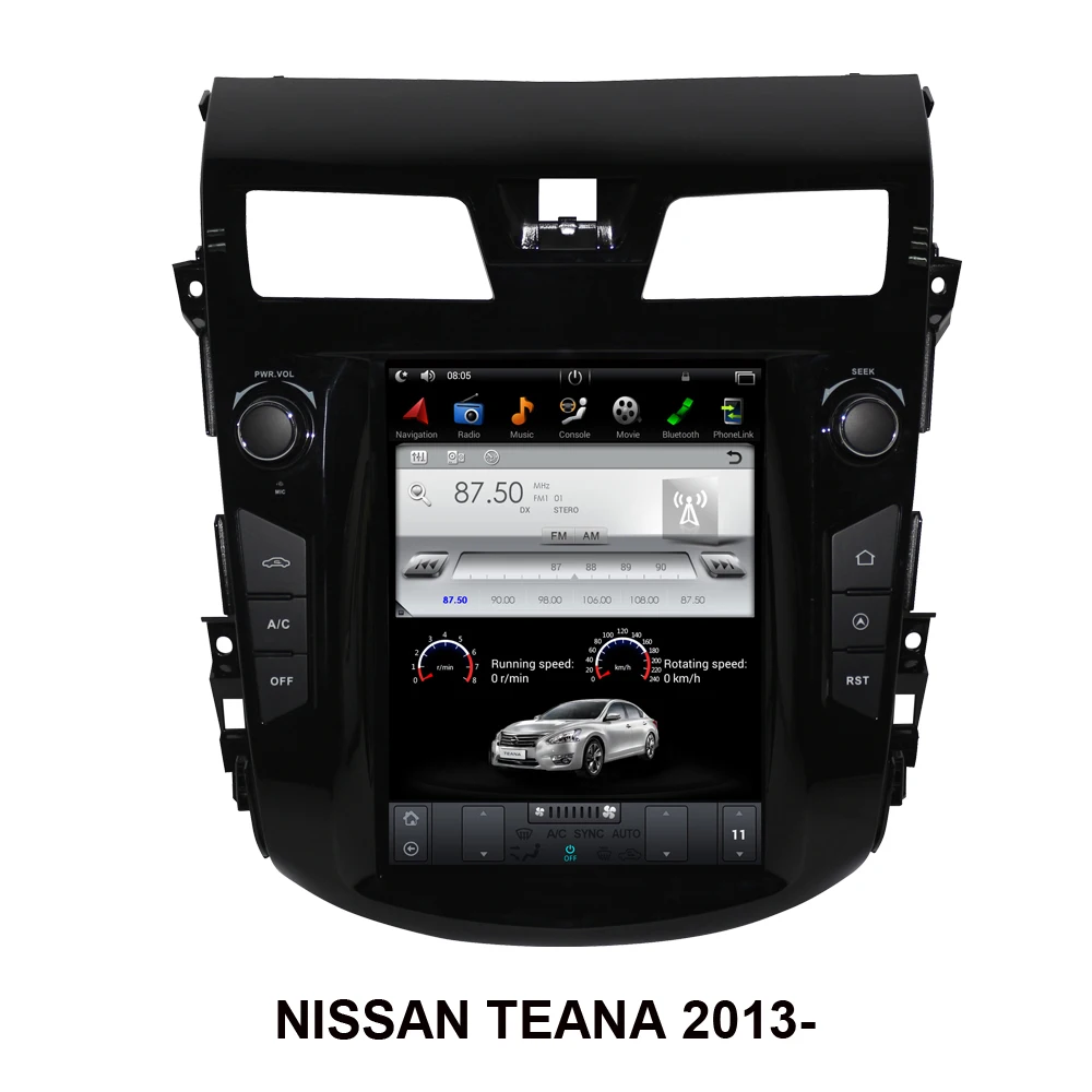 Вертикальный Автомобильный GPS-навигатор в стиле Tesla Android 9 0 для NISSAN TEANA 2013-радио