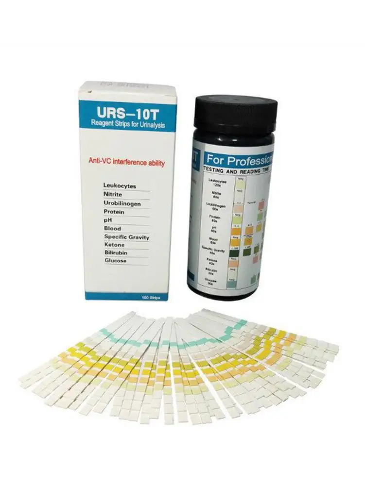 100 полосок флуоресцентные полоски для анализа мочи 10 лампочек тест-полоски