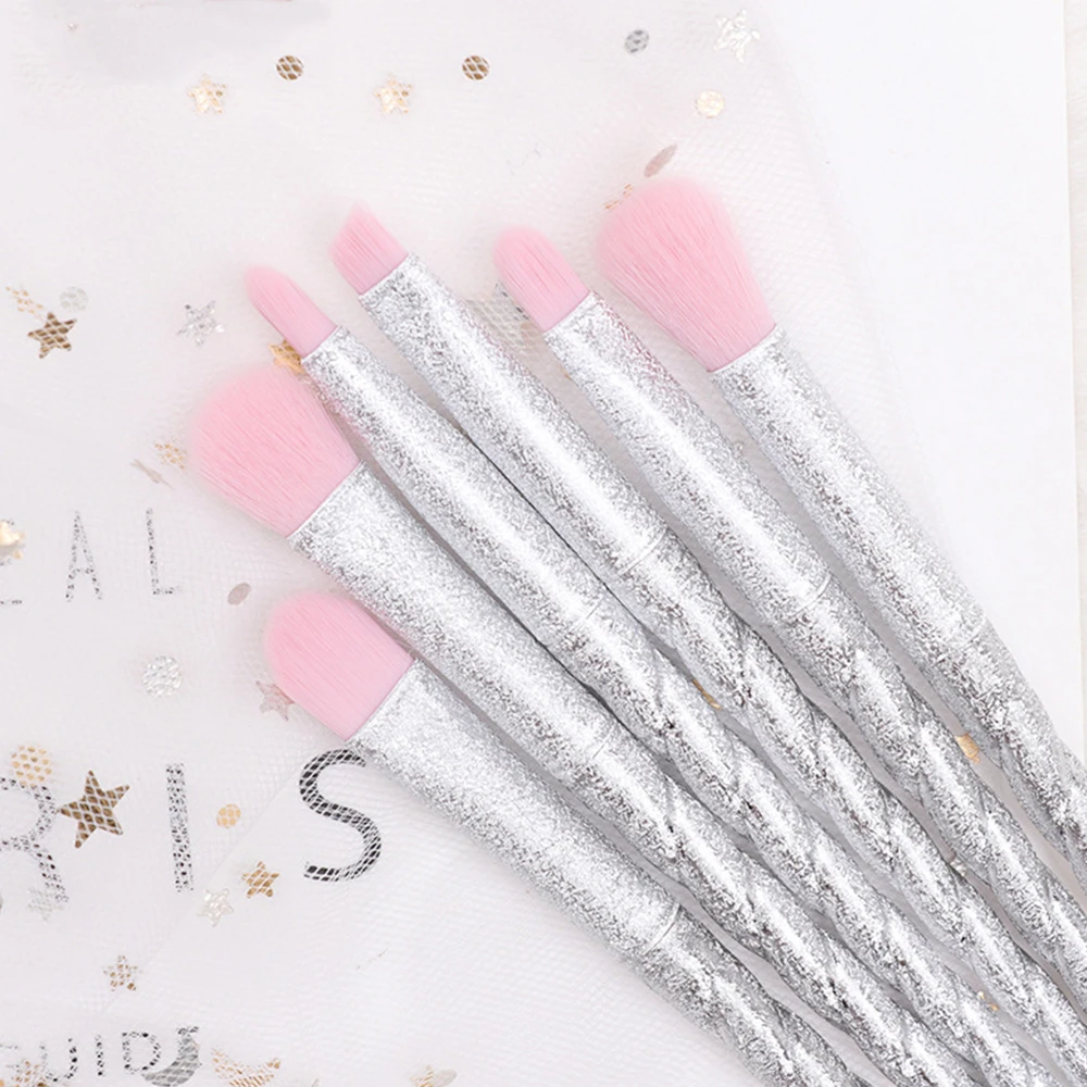 Наборы кистей для макияжа 10 шт. наборы с витой ручкой в виде рога единорога основы