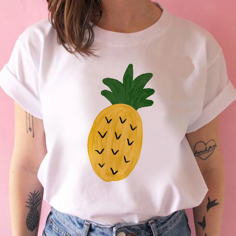 

Fresh fruit in summer printed t shirt women 90s Graphic T-shirt Harajuku Tops Tee Cute Short Sleeve animal tshirt Female Tshirts