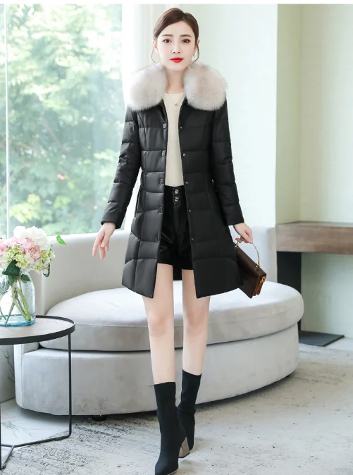 

Fox Fur Collar Long Down Jacket