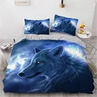Комплект постельного белья с 3D рисунком волка пододеяльник серый внутренний Декор постельное белье современное постельное белье односпальный Королевский размер Прямая поставка