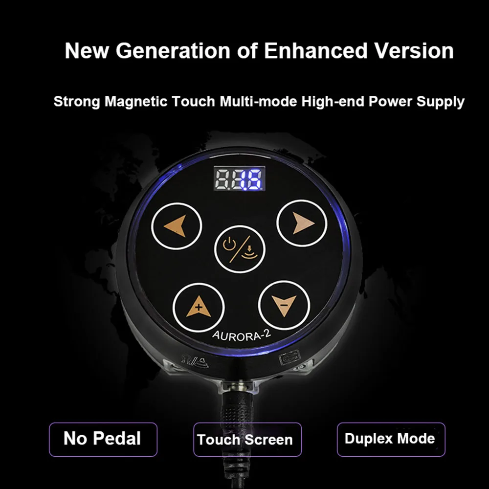 

New Aurora-2 Tattoo Power Supply Strong Magnetic Touch Multi-mode High-end Power Supply Mini Tattoo LCD Power Regulator