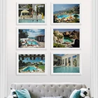 Гламурное искусство у бассейна, Кауфманн, пустыня, дом, печать на холсте, плакаты, квадратные настенные картины для гостиной, домашний декор