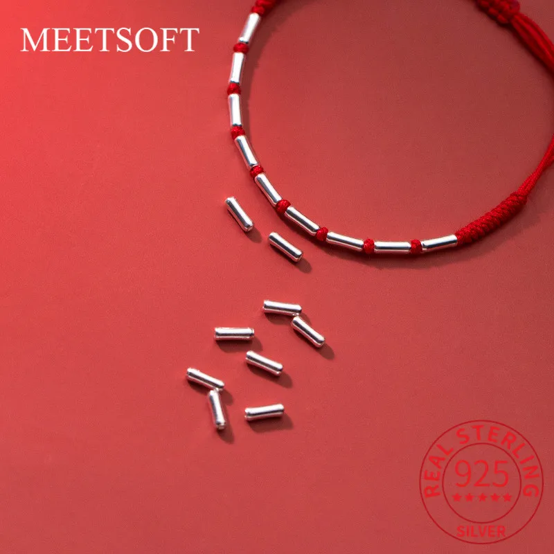 

MEETSOFT 5 шт./партия, подвески из стерлингового серебра 925 пробы с минималистичным космическим бисером, фурнитура ручной работы для изготовления ювелирных изделий своими руками, оптовая продажа