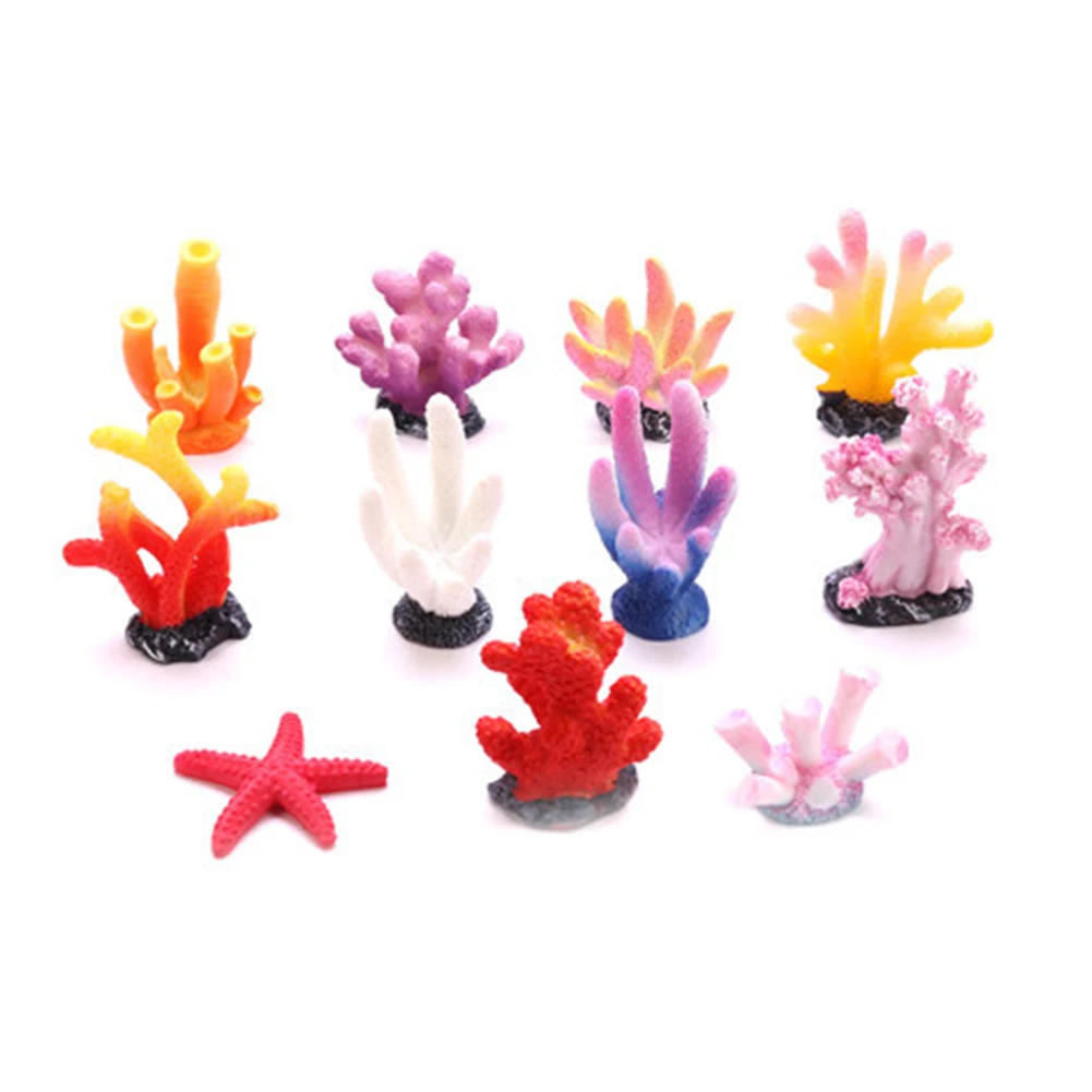 Декоративные кораллы из смолы разноцветные рыбки украшения для аквариума