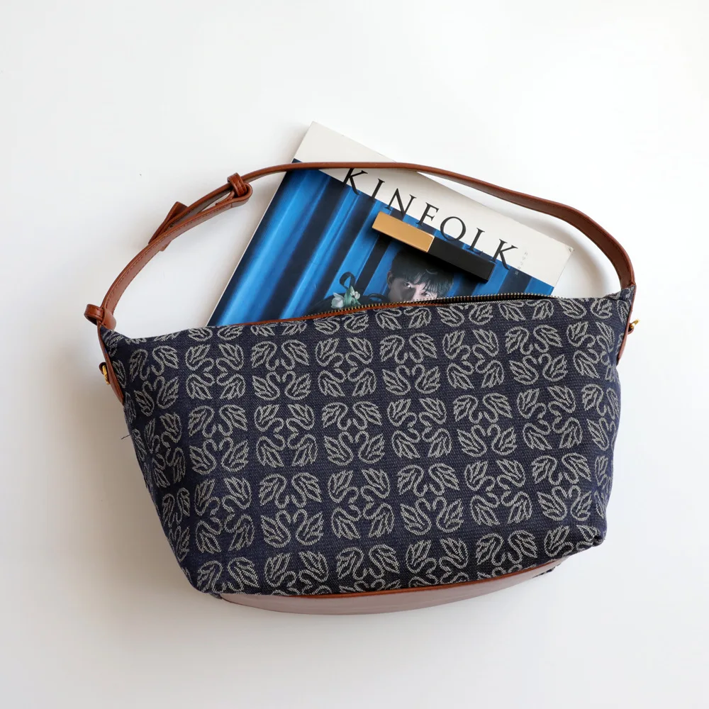 

High Quality Canvas Ladies Shoulder Bag 2021New Genuine Leather Crossbody Bags For Women Fashion Female Handbags Soft Totes