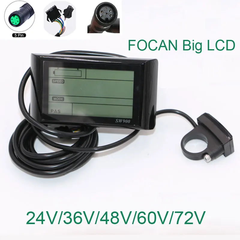 FOCAN 24 в 36 48 60 72 SW900 большой экран ЖК дисплей измеритель для электроскутера