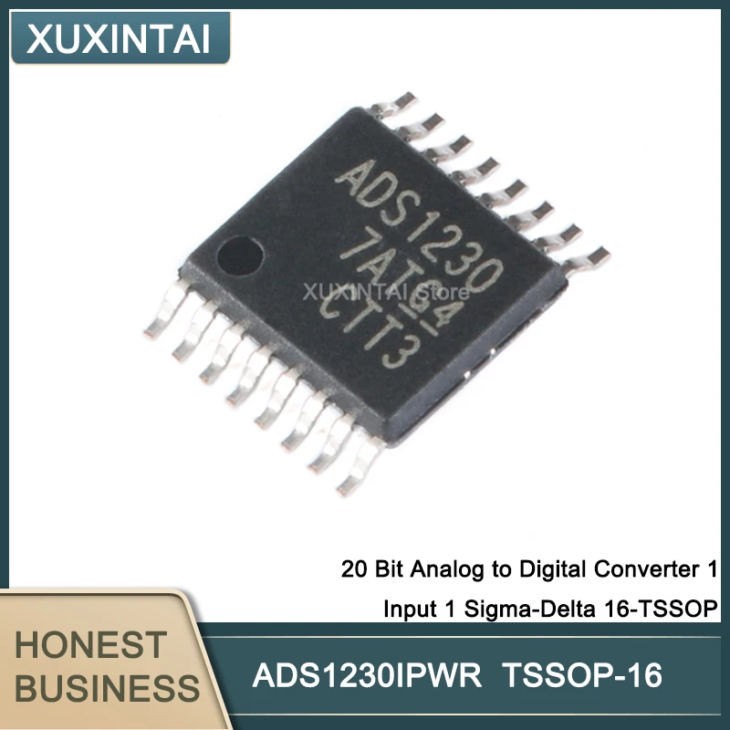 

10Pcs/Lot ADS1230IPWR ADS1230 20 Bit Analog to Digital Converter 1 Input 1 Sigma-Delta 16-TSSOP