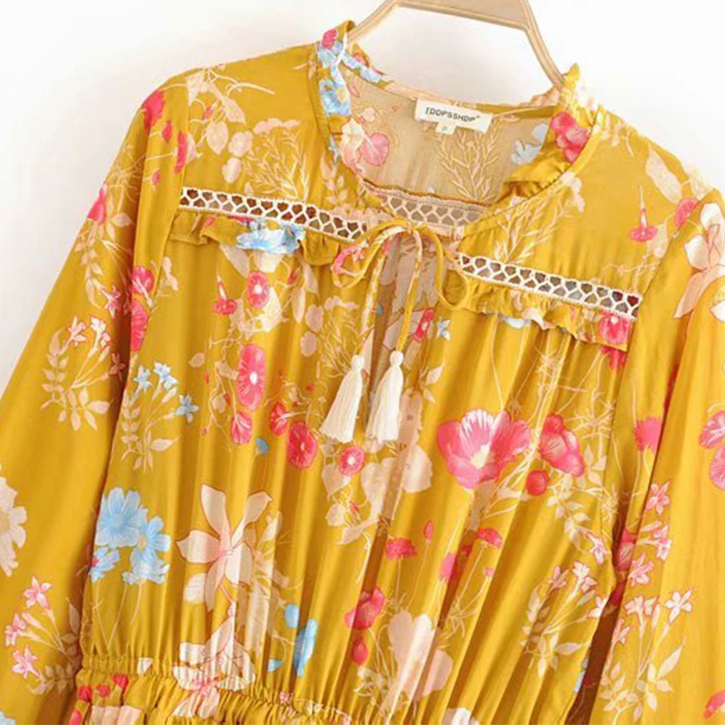 Шикарное мини-платье с цветочным принтом и длинным рукавом элегантное короткое