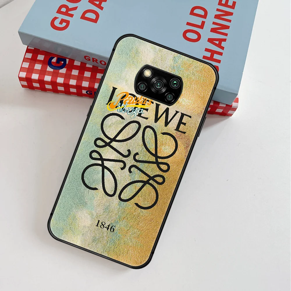 

Loewee Fashion Luxury Brand Phone Case For Xiaomi Mi Note 10 A3 9 MAX 3 A2 8 9 Lite Pro Ultra black Cover Tpu Funda Pretty Cell