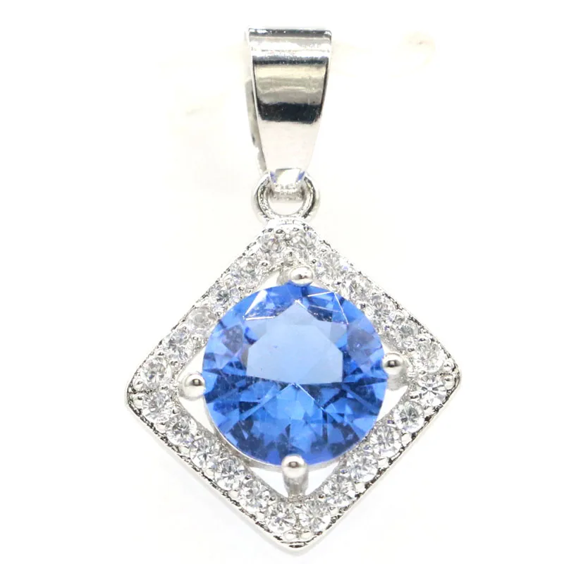 Роскошный Серебряный кулон для помолвки невесты с синим фиолетовым танзанитом