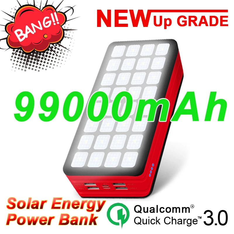 99000 мАч Power Bank Кемпинг лампы портативное зарядное устройство для Iphone Samsung Xiaomi