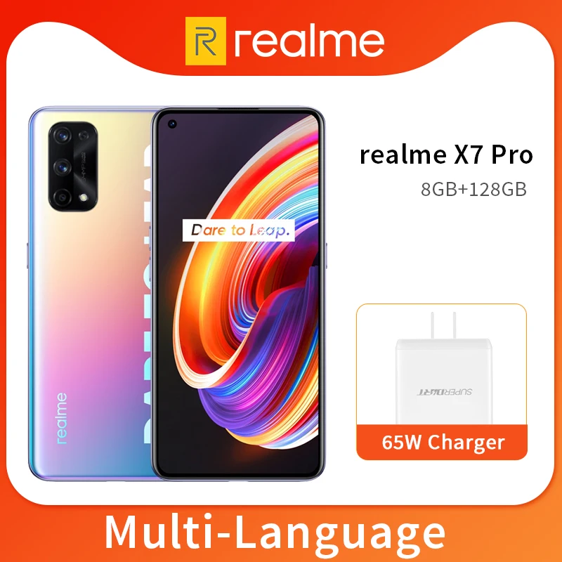 Realme X7 Pro смартфон на 8 ГБ 128 5G 6 4 дюйма 120 Гц AMOLED экран 64 мп камеры 4500 мАч 65 Вт быстрое