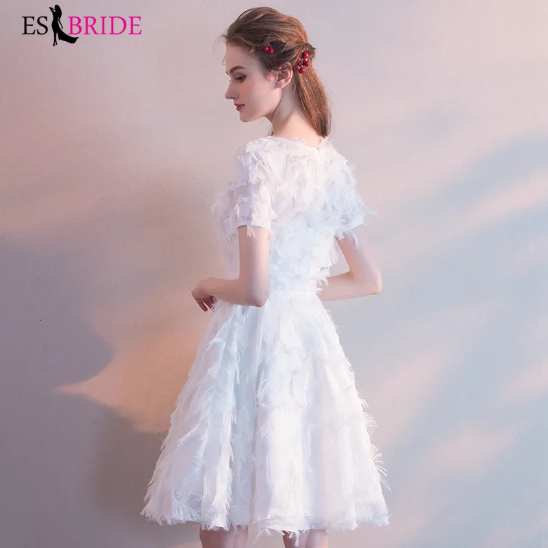 Белое простое Новое поступление Короткие вечерние платья для студентов