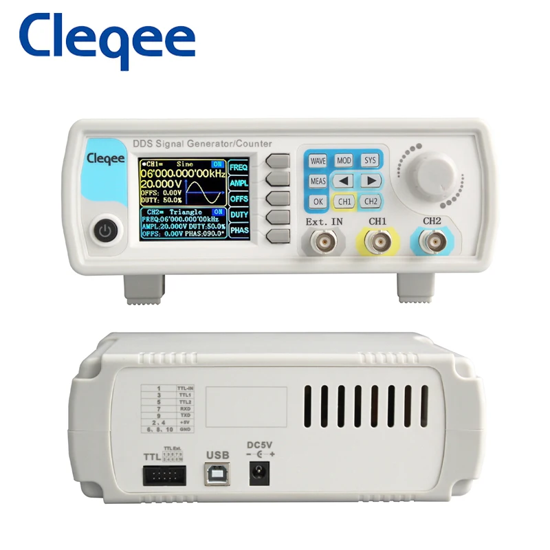 Cleqee JDS6600 60M 60 МГц двухканальный генератор сигналов произвольной формы DDS функция