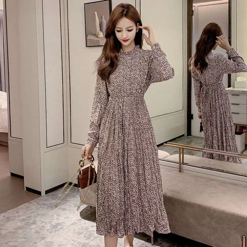 

Шикарное длинное женское платье Unif, летнее пляжное платье с принтом, женское платье, Повседневные Вечерние плиссированные платья с круглым ...