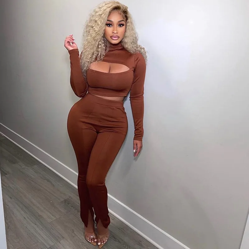 

Casual Solid Hollow Out Jumpsuits High Waist Women Jumsuits Autumn Basic Bodycon Sportwear Playsuits Workout Overalls