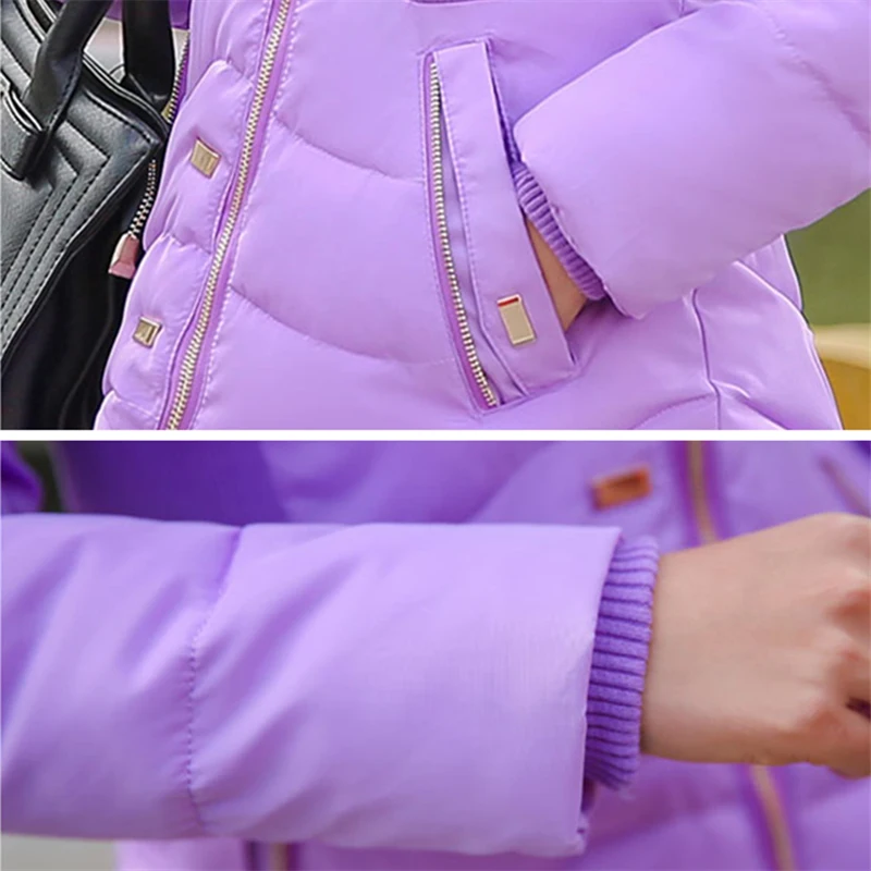 Модная зимняя 2020 Женская пуховая куртка с меховым воротником капюшоном