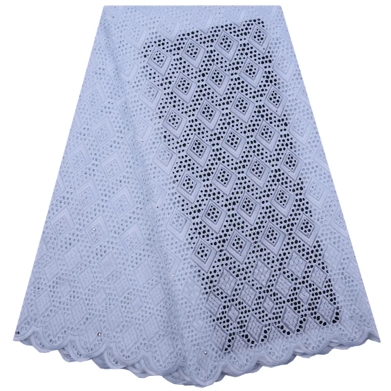 

New Designs Nigerian 100% Cotton Lace Fabrics Fashion African Swiss Voile Lace In Switzerland For Women Dress Sewing