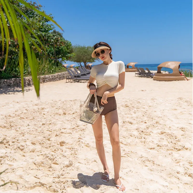Summer Suit For Women Swimsuit Beach Wear Female Push Up Tankini Japan Korea New Split Bikini 2021 Print Polyester Sierra Surfer