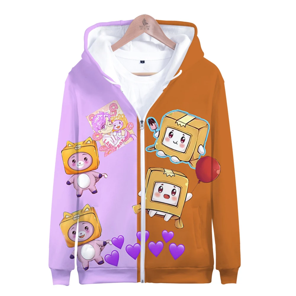 

Lankybox 3D Prints Zipper Hoodies Women/Men Fashion Long Sleeve Hooded Sweatshirt Hot Sale Streetwear Clothes