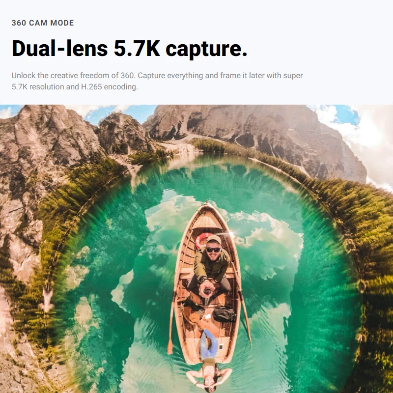 Спортивная панорамная Экшн камера Insta360 One X2 Insta 360 5 7 K видео 10 м Водонепроницаемая