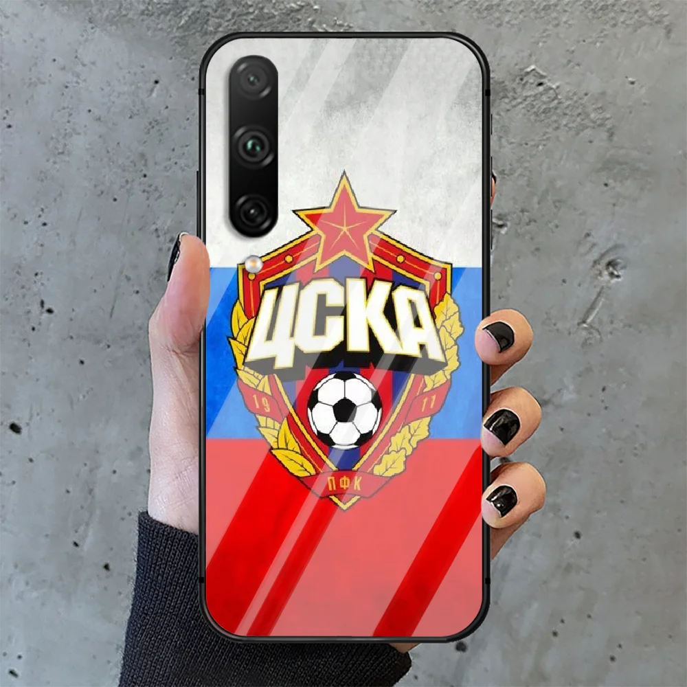 

Russian football PFC CSKA Moscow Phone Tempered Glass Case Cover For huawei honor 7 8 9 10 20 A X S lite i pro Fashion 3D