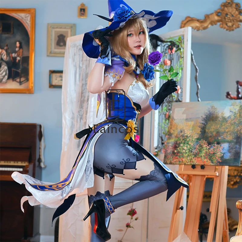 Игра Genshin воздействия Лиза Косплэй к костюмам костюм аниме Хэллоуин вечерние Для