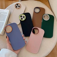 the new candy color silicone round frame phone case for iphone 13 11 pro max 12 mini 7 8 plus x xs max xr matte soft tpu cover