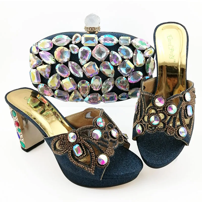 

Новейшие итальянские туфли с подходящими сумочками, украшенные женской обувью, туфли на высоком каблуке, африканские туфли и сумочки