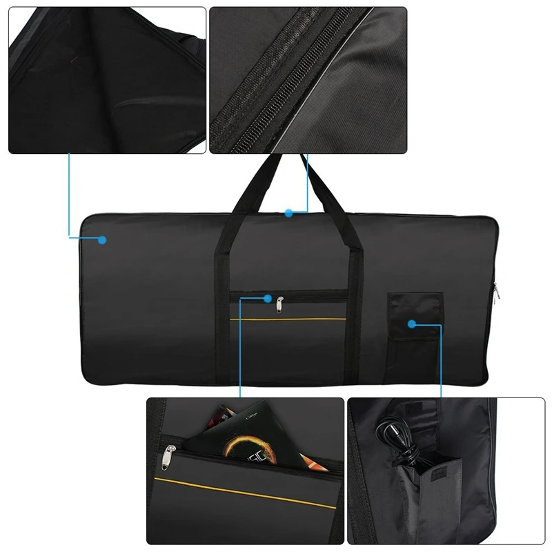 

Portable 61-Key Keyboard Electric Piano Padded Case Gig Bag Oxford Cloth