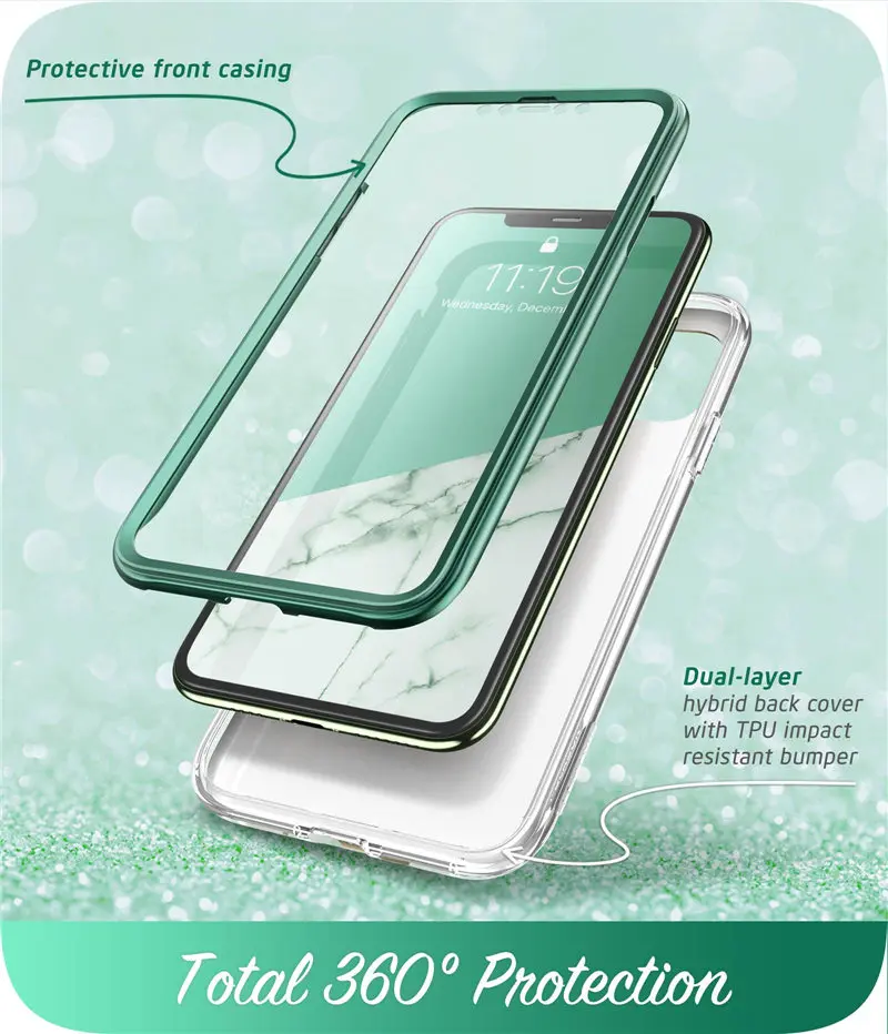 I-Blason для iPhone 11 Pro Max чехол 6,5 Дюймов() Cosmo полный корпус блестящий Мраморный бампер чехол со встроенной защитной пленкой