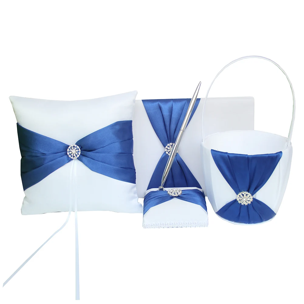 Атласная Подушка для колец Свадебная Гостевая книга церемони ручка подушка