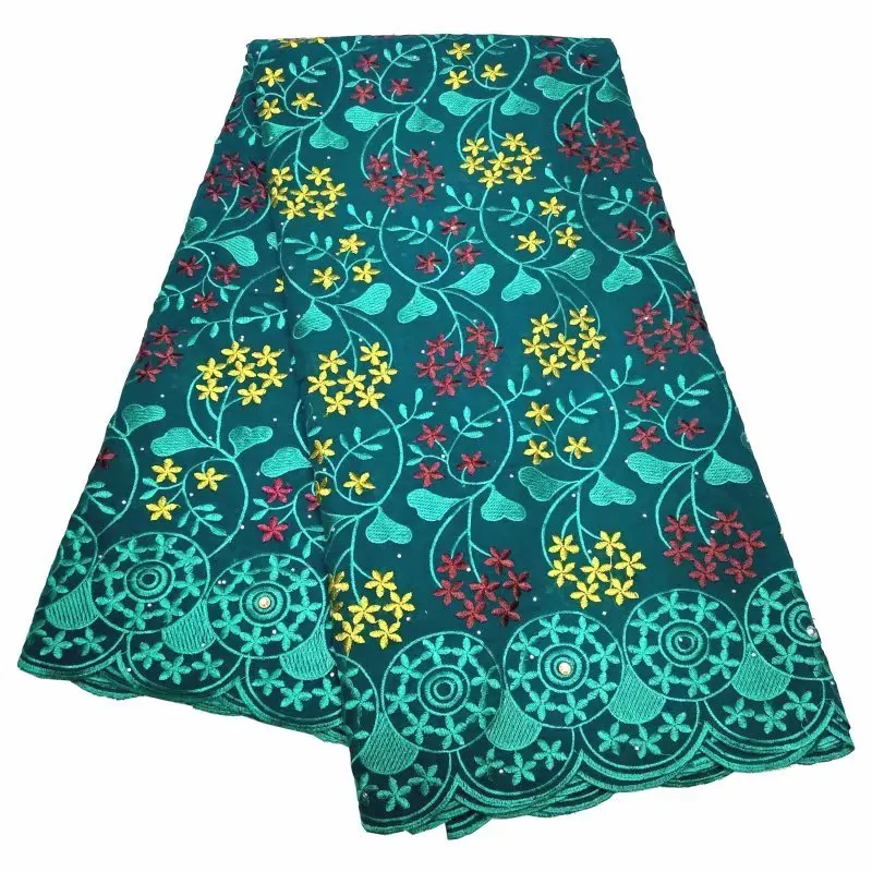 

Нигерийская кружевная ткань для вечернего платья, вышитая швейцарская кружевная ткань с камнями, африканская вуаль, Ткань 5 ярдов