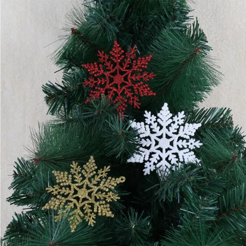 

6pcs 10cm Gold Plastic Snowflake Frozen Party Supplies Christmas Tree Decoration