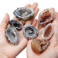 natural half agate geode mineral irregular stone beads crystals halves healing stones slice specimen collection