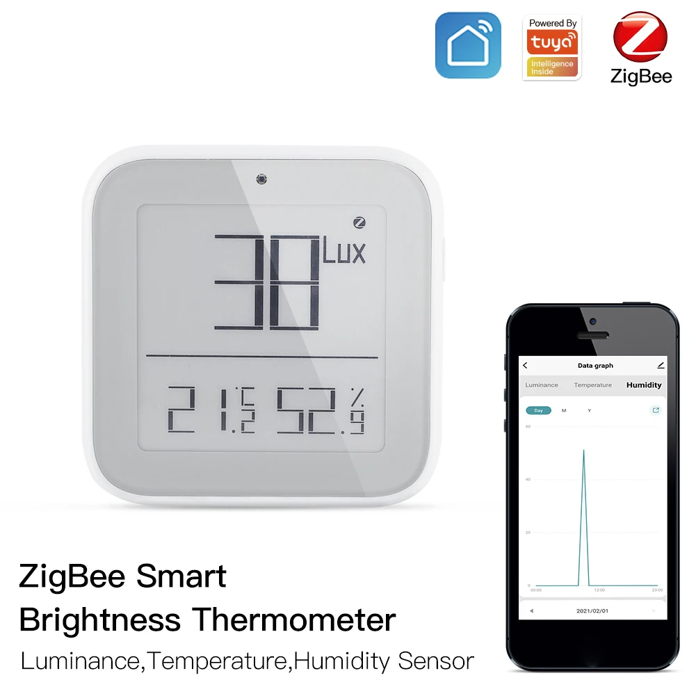 Умный датчик температуры и влажности Tuya Wi-Fi/ZigBee/BT детектор дистанционное