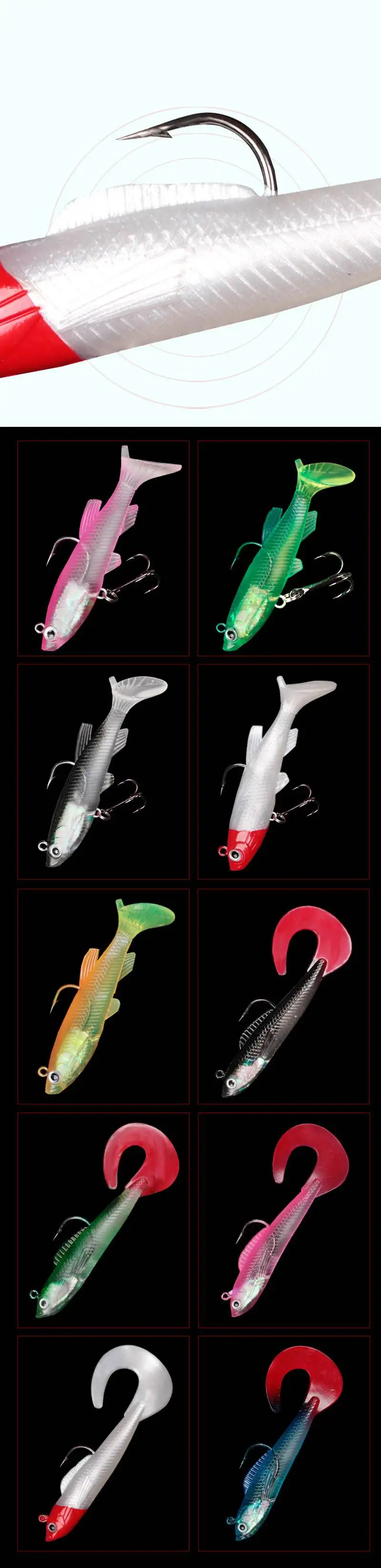 10 Pcs/Set 8/8.5cm 9/12.5g Fishing Lure Spinning Jigging Bait with Box Fishing Tackle Pesca Fishing Accessories