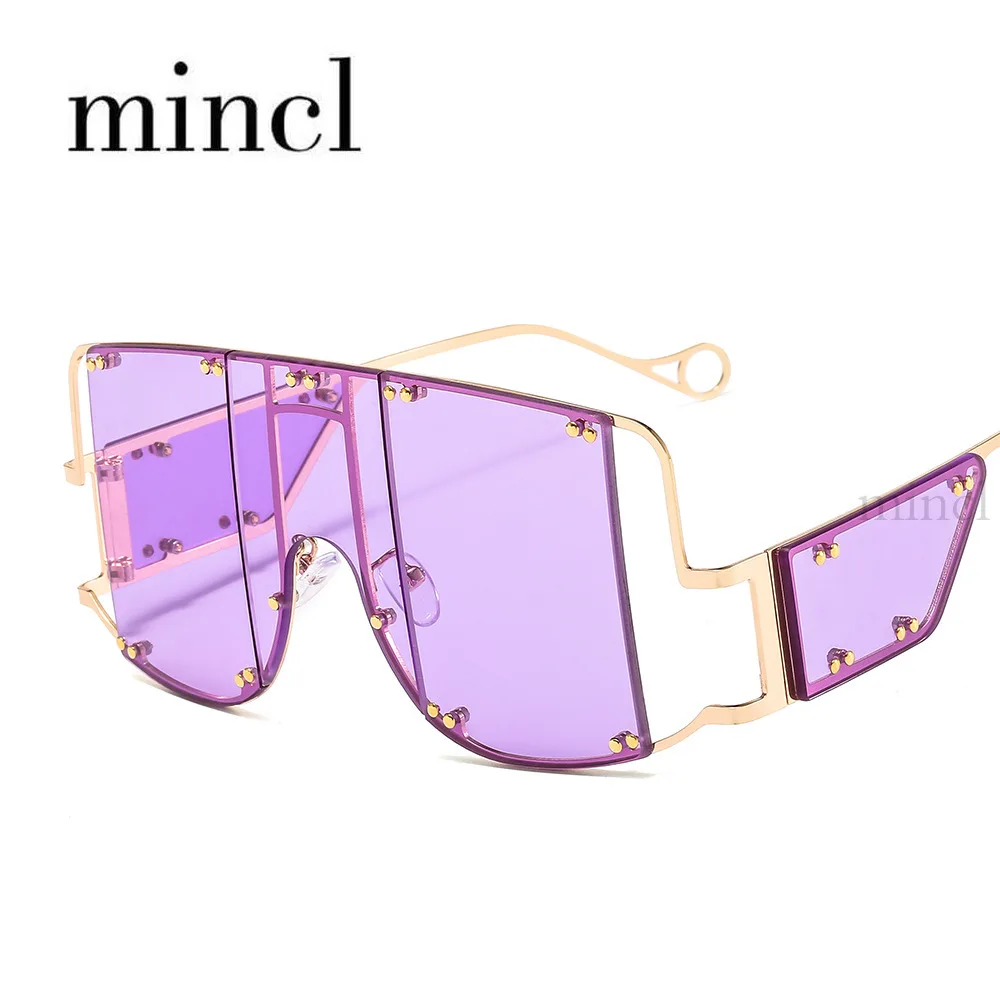 Женские винтажные солнцезащитные очки в стиле панк фиолетовые квадратные