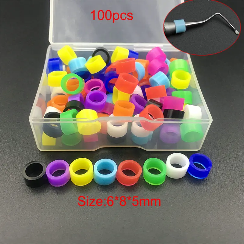 100Pcsbox Dental Silicone Code Rings Autoclavable Color Code Rings Dentistry Materials for Dentist