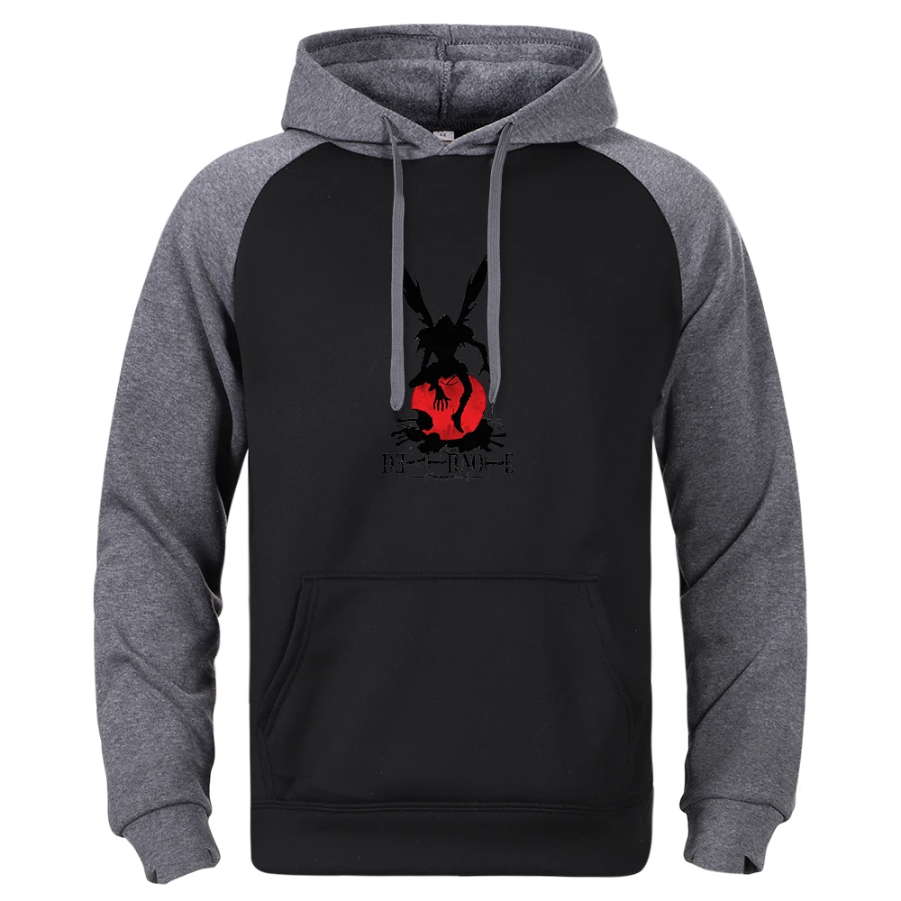 

Мужские толстовки Ryuk Shinigami с принтом, спортивный пуловер с длинным рукавом, толстые повседневные толстовки, флисовые мужские толстовки с ка...