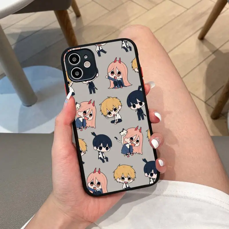 

Cartoon Anime Chainsaw Man Phone Case Matte Bumper For iphone12 11 Pro Max X XS Max XR 7 8 Plus 12mini Translucent Cover