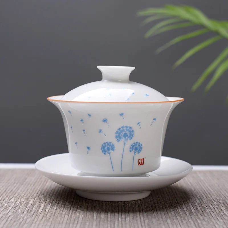 Высокое качество белый костяного фарфора Gaiwan чайный набор, путешествия керамический чайный набор, белый чайный набор кунг-фу, китайский фарфор гайвань чашка