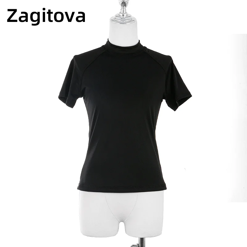 

Customized Figure Skating Dress T shirt Tops for Girl Women Training Competition Patinaje Ice Skating Gymnastics short sleeve