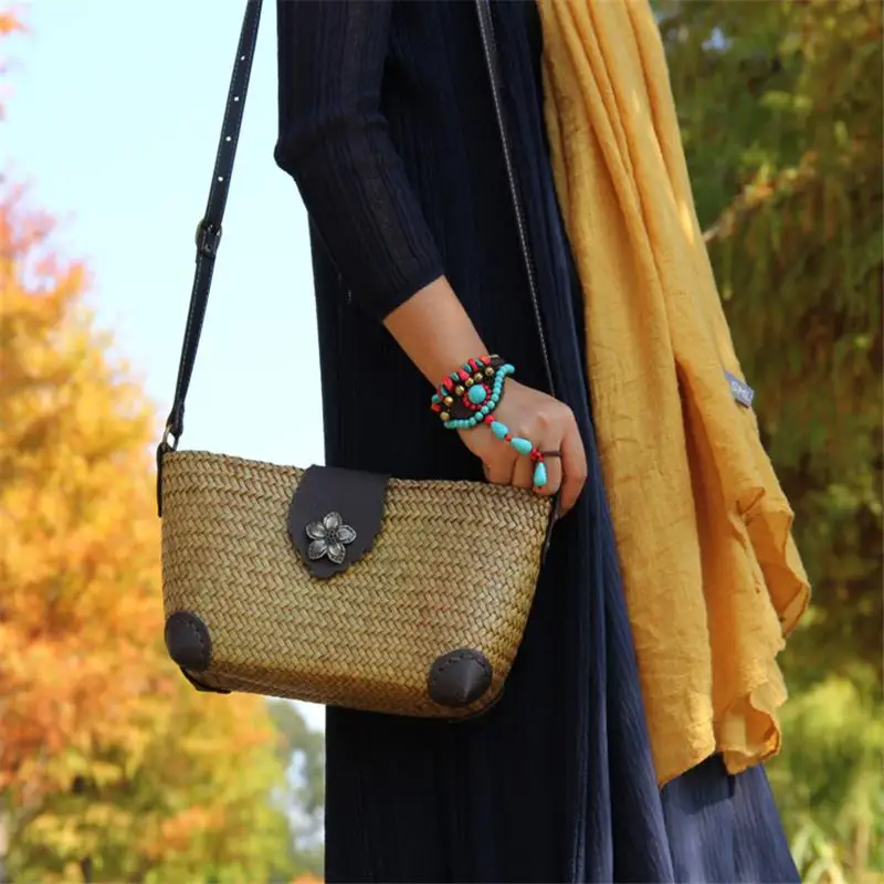 

Соломенная Сумка ручной работы в стиле ретро, оригинальная японская миниатюрная плетеная Женская сумочка-мессенджер на одно плечо, a6116, 28 х15...