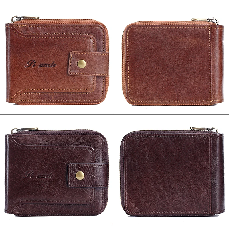 Винтажный Повседневный Карманный Кошелек из воловьей кожи короткий клатч