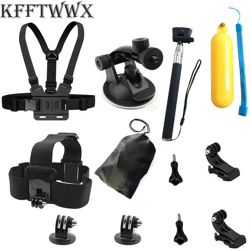 Набор аксессуаров KFFTWWX для экшн-камеры, комплект аксессуаров для Gopro Hero 10 9 8 7 6, черный нагрудный ремешок для 5 4 3 + 4session YI 4K Набор аксессуаров KFFTWWX для экшн-камеры, комплект аксессуаров для Gopro Hero 10 9 8 7 6, черный нагрудный ремешок для 5 4 3 + 4session YI 4K