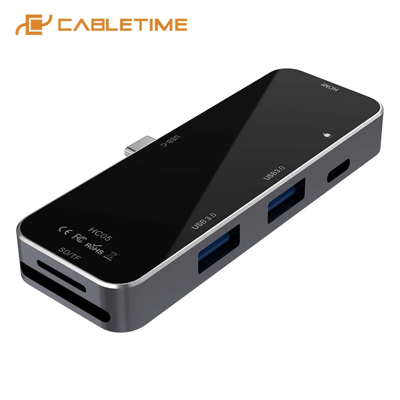 Cabletime C HUB USB Hub to USB3.0 Smart Dock PD Port SD/TF Card Multi for PC Laptop Dell Acer Macbook Xiaomi C293 | Компьютеры и офис